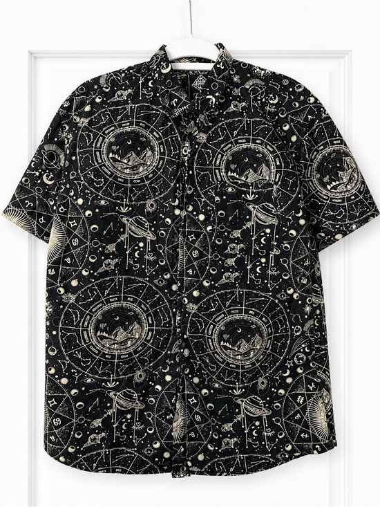 Super Massive Other - Super Massive Celestial Zodiac Button-Up Shirt | Size Medium